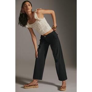 NWT Pilcro Low-Rise Distressed Relaxed Trousers - 28 Waist